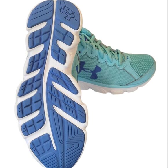Under Armour Micro G Assert 6 Turquoise Mesh Running Athletic Sneakers - Picture 5 of 9